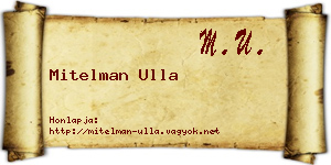 Mitelman Ulla névjegykártya